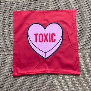 Toxic Heart Throw Pillow Cover 18x18 Red